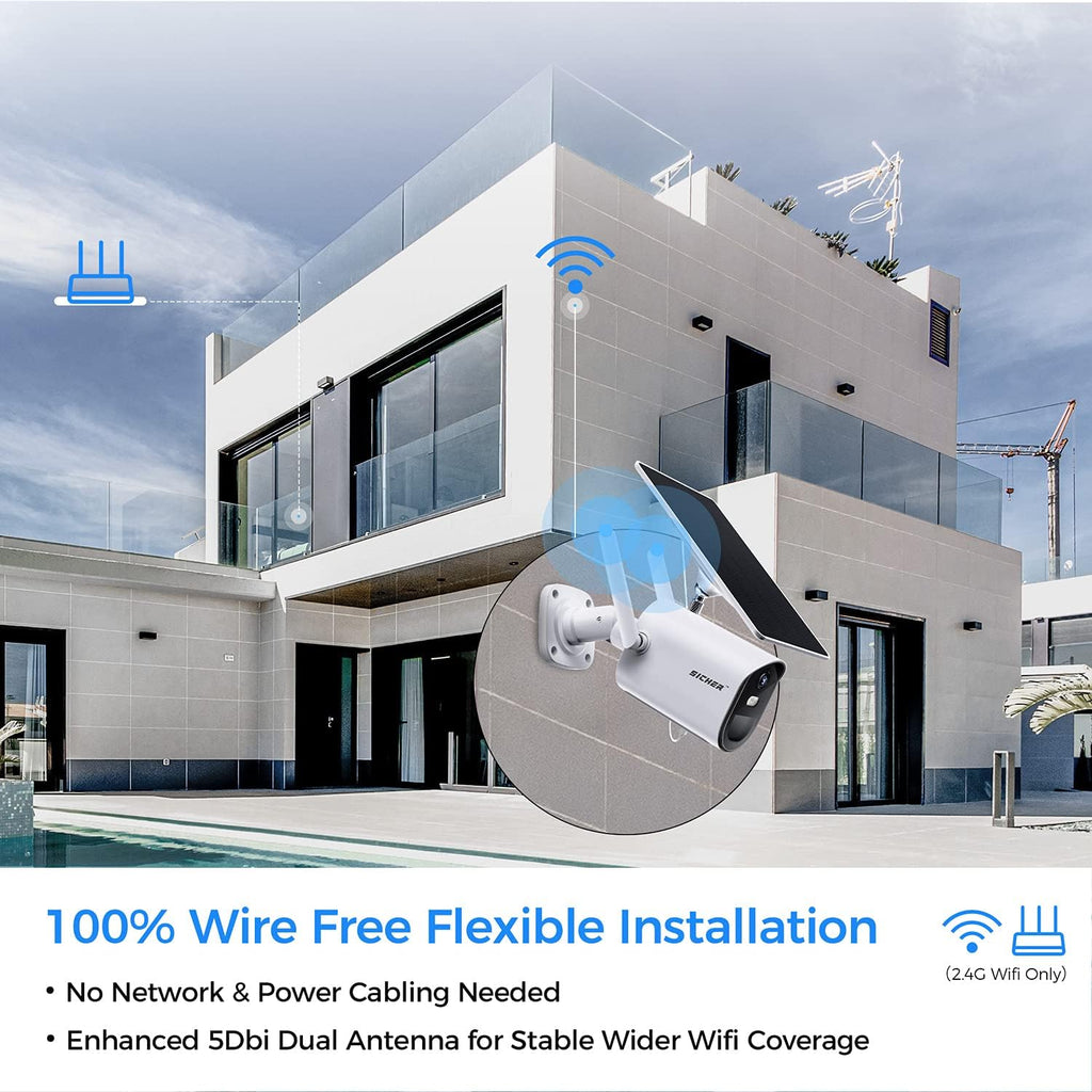 Wi-Fi Solar Rechargeable Battery Wireless Security Camera L91759