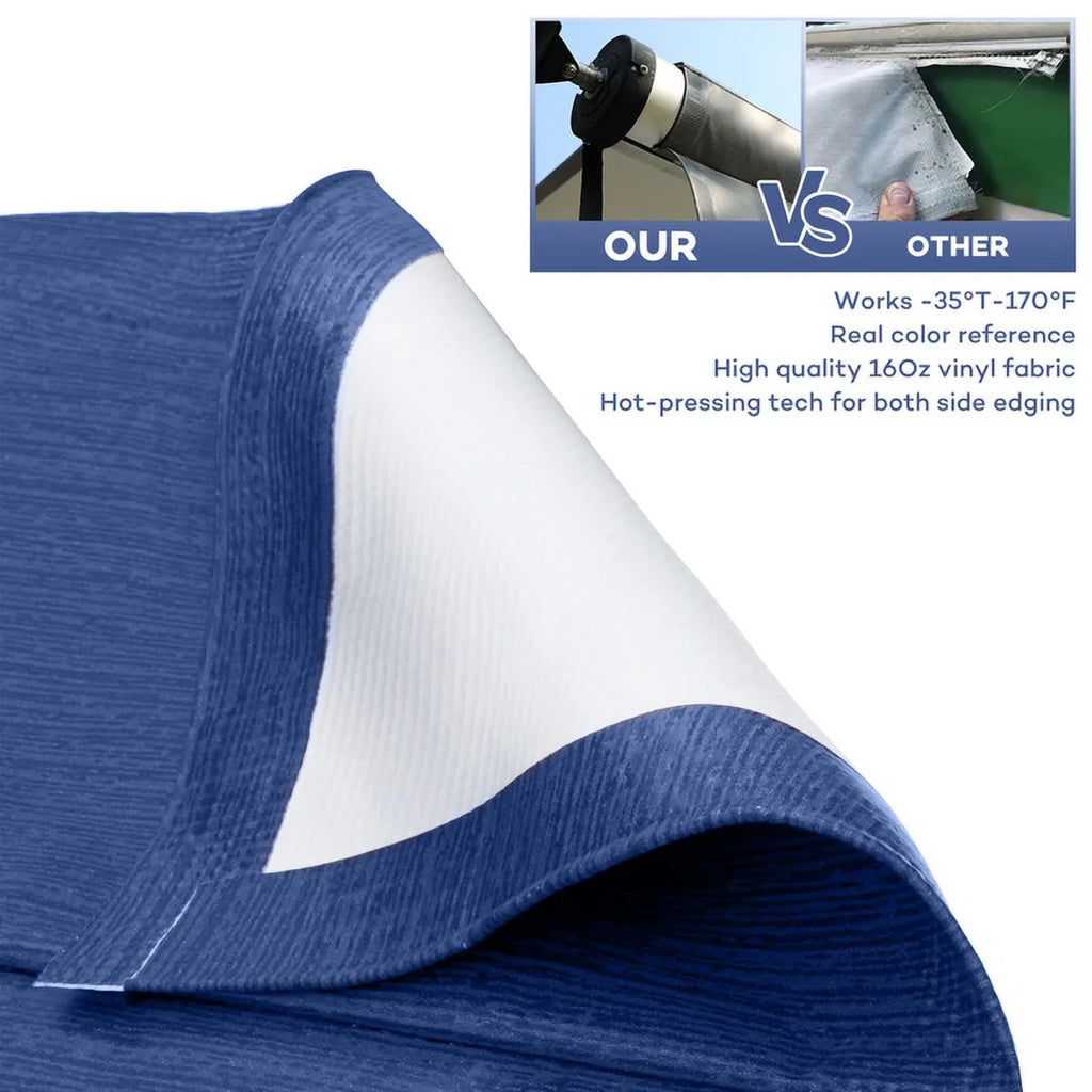 16' Blue Vinyl RV Awning Fabric Replacement D201