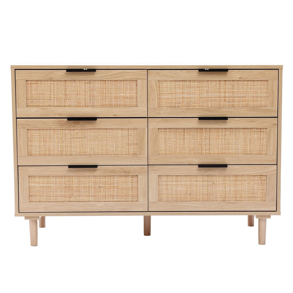 Light Wood 6-Drawer Dresser J6109