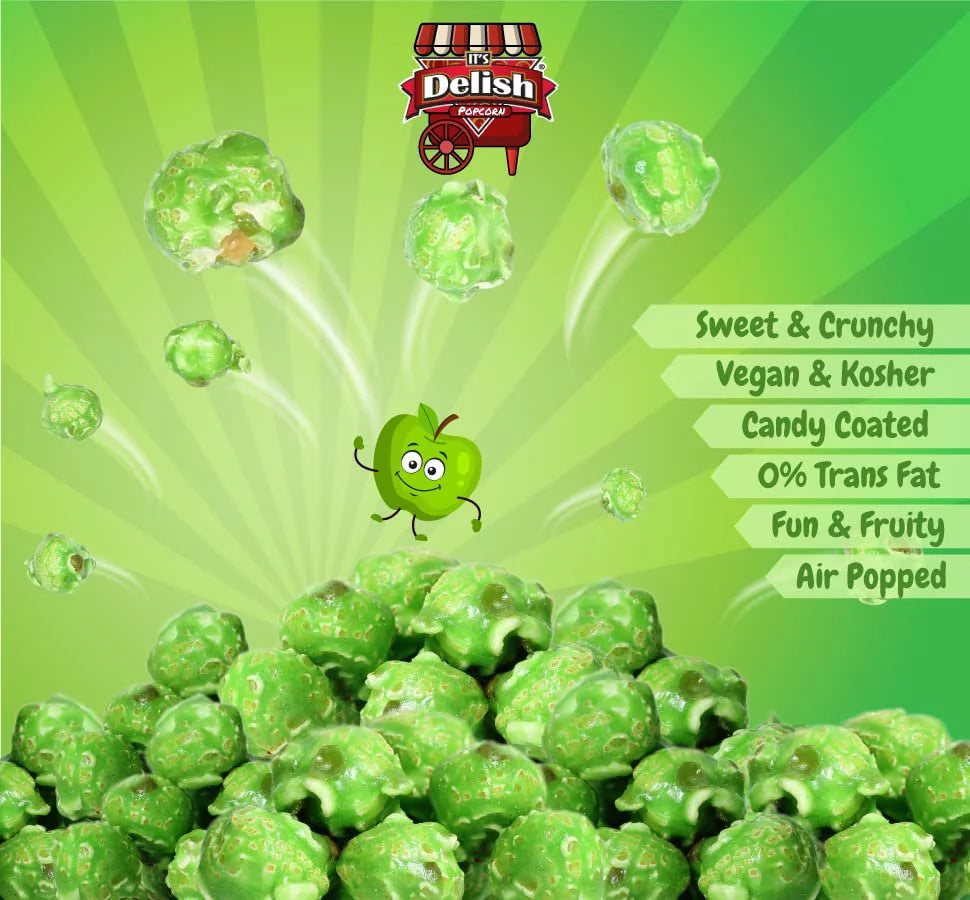 Green Apple Flavored Popcorn 1 lb Bag Gluten Free Vegan Kosher L660