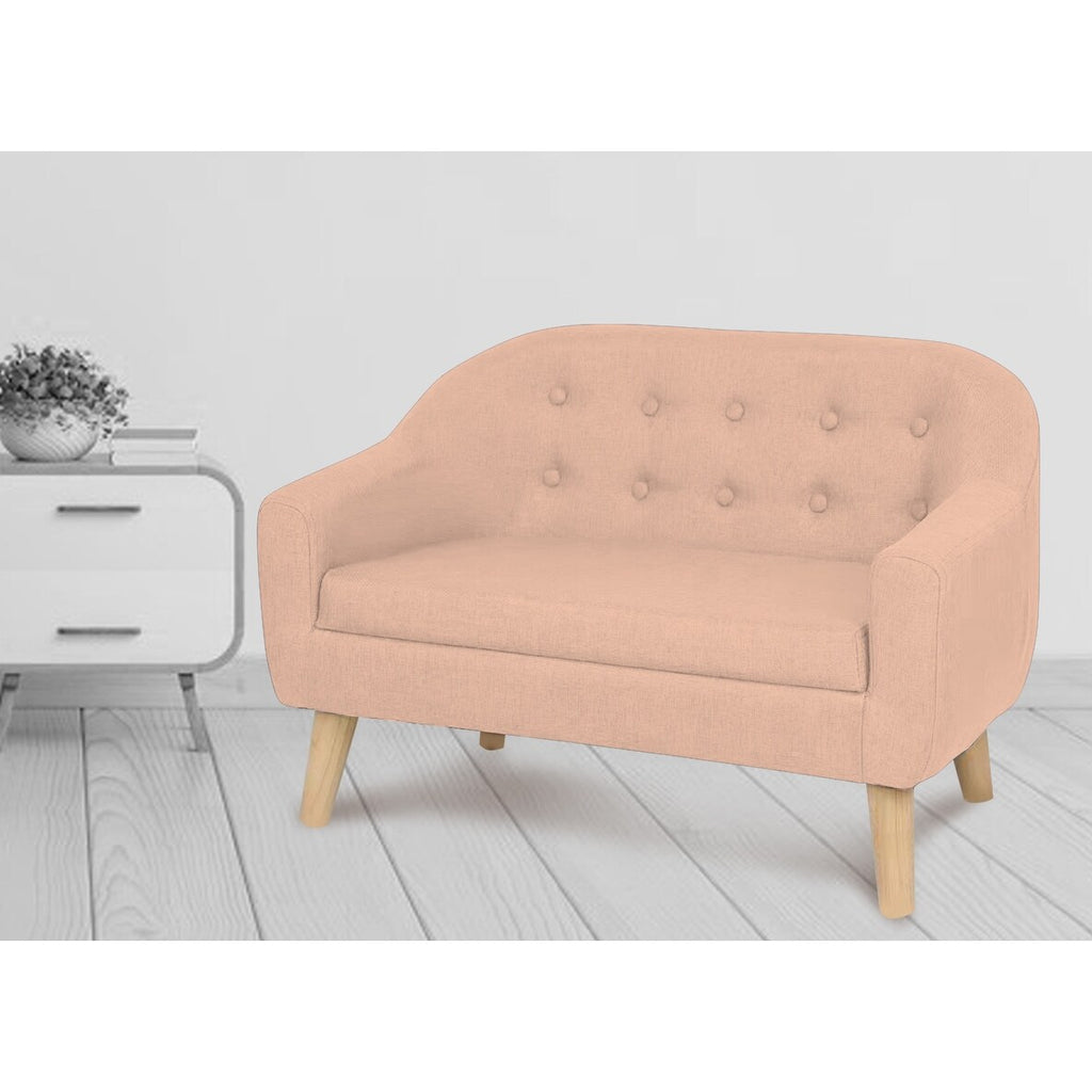 Pink Wood Leg Mini Sofa N65298