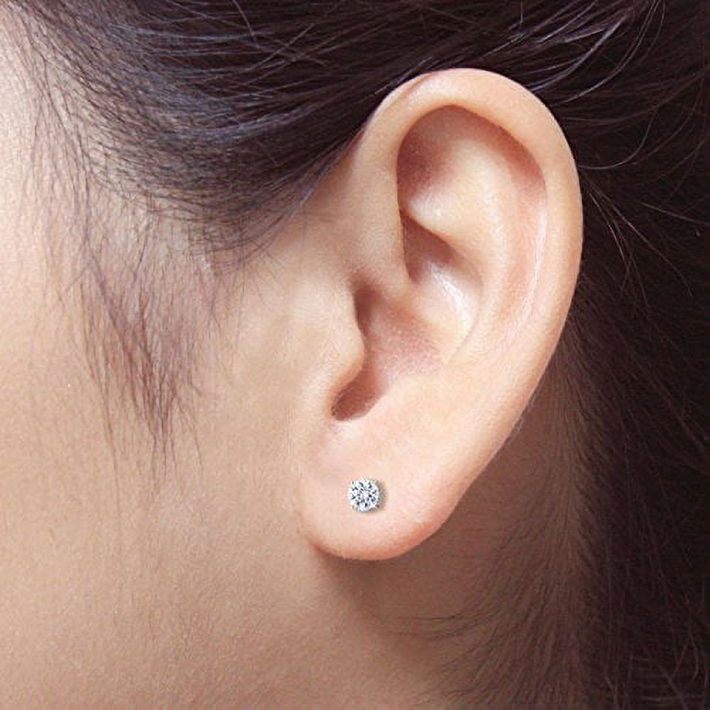 14k Rose Gold Lab Grown Diamond Stud Earrings (1/4 cttw, E-F, VS1-VS2) 4-Prong Basket, Push-backs G450939