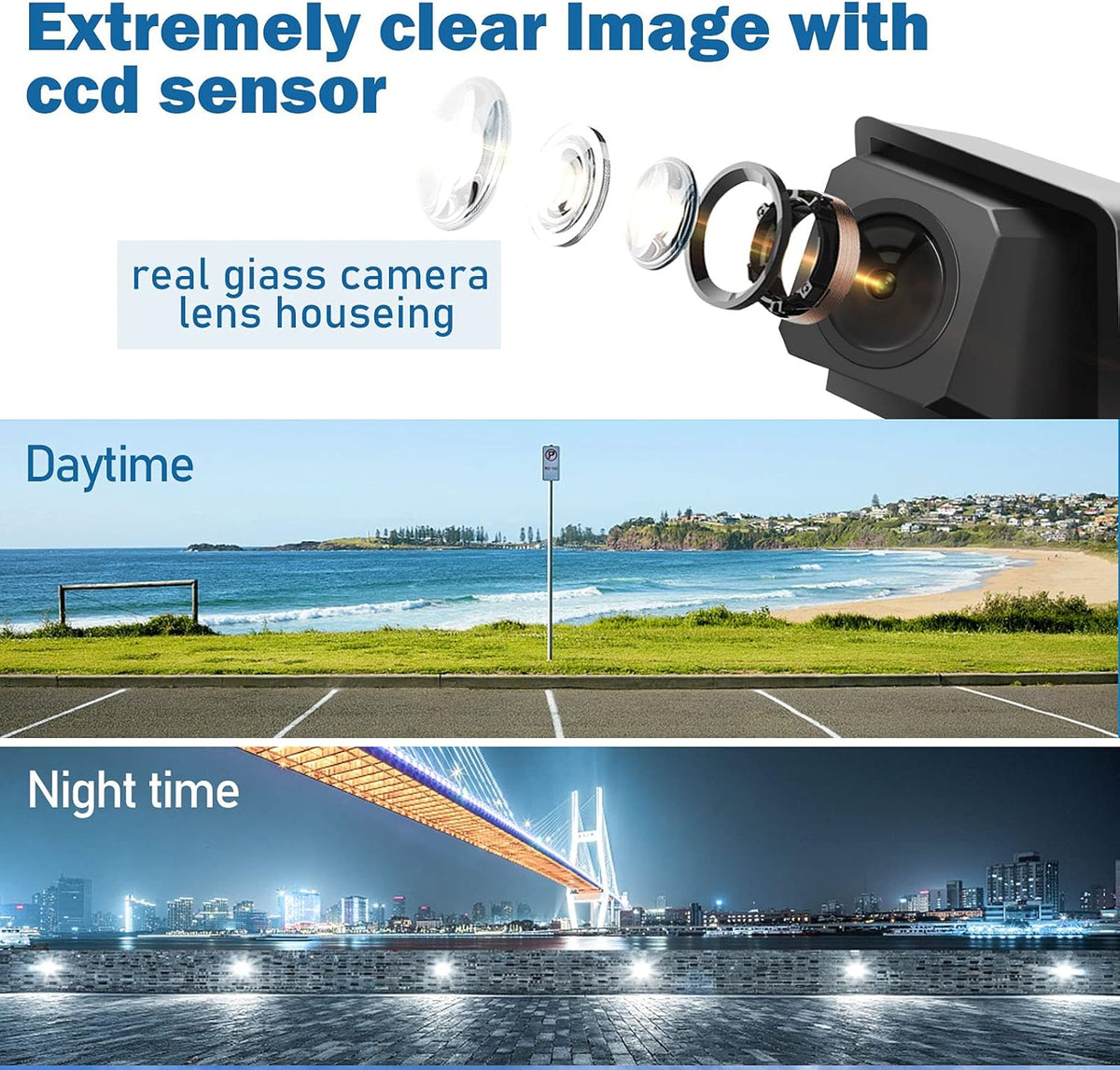 Spare Tire Rear View Backup Camera for Jeep Wrangler JK 2007-2018, Waterproof with Factory Radio RCA Adapter U4884