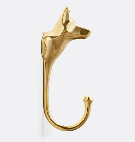 Cast Brass Dog Hook N5742