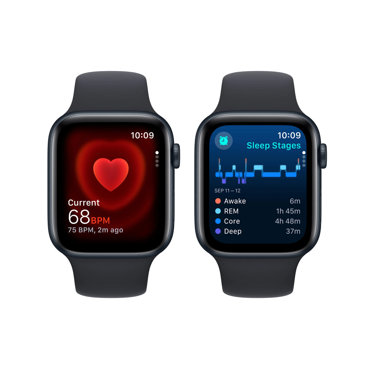 Midnight Aluminum Case Apple Watch SE GPS 44mm with Midnight Sport Band W801