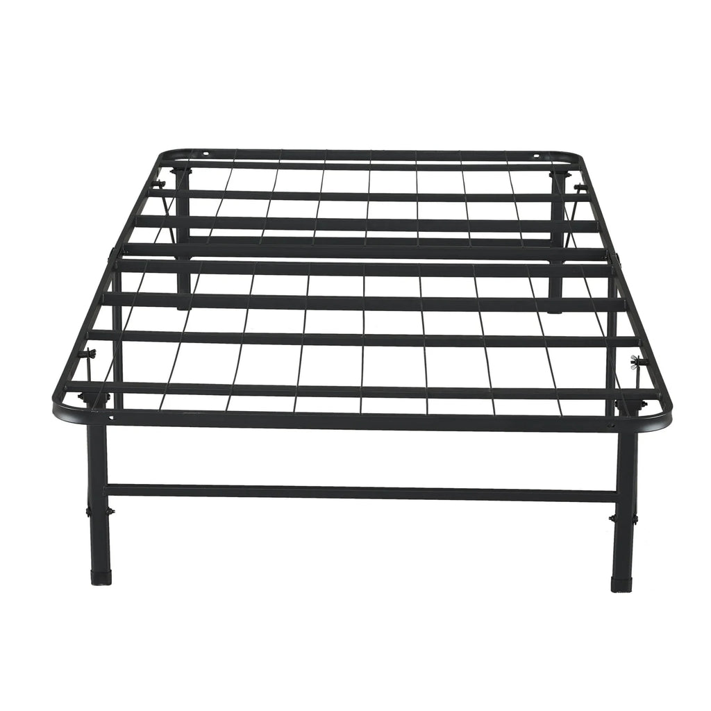 14 Inch Metal Platform Bed with Steel Slat Mattress Foundation Twin Black X790