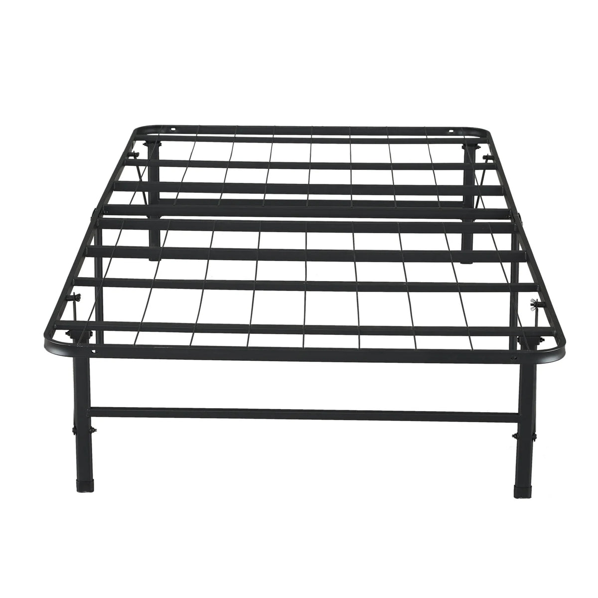 14 Inch Metal Platform Bed with Steel Slat Mattress Foundation Twin Black X790
