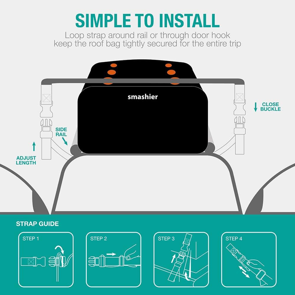 16 Cubic Feet Waterproof Nylon Roof Cargo Carrier Bag B6798