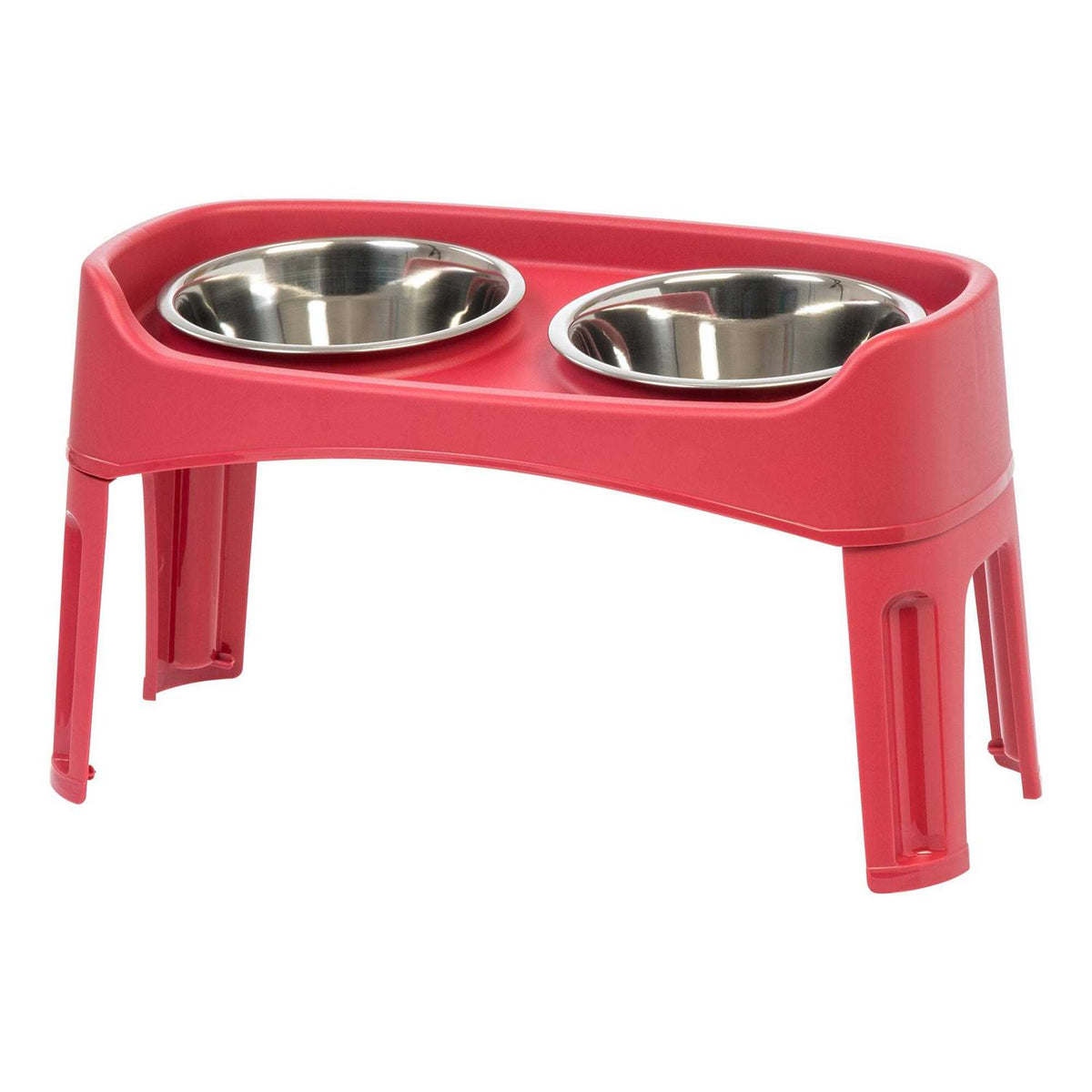 12 inch Elevated Dog Bowls with 2 Qt Stainless Steel Bowls E156513