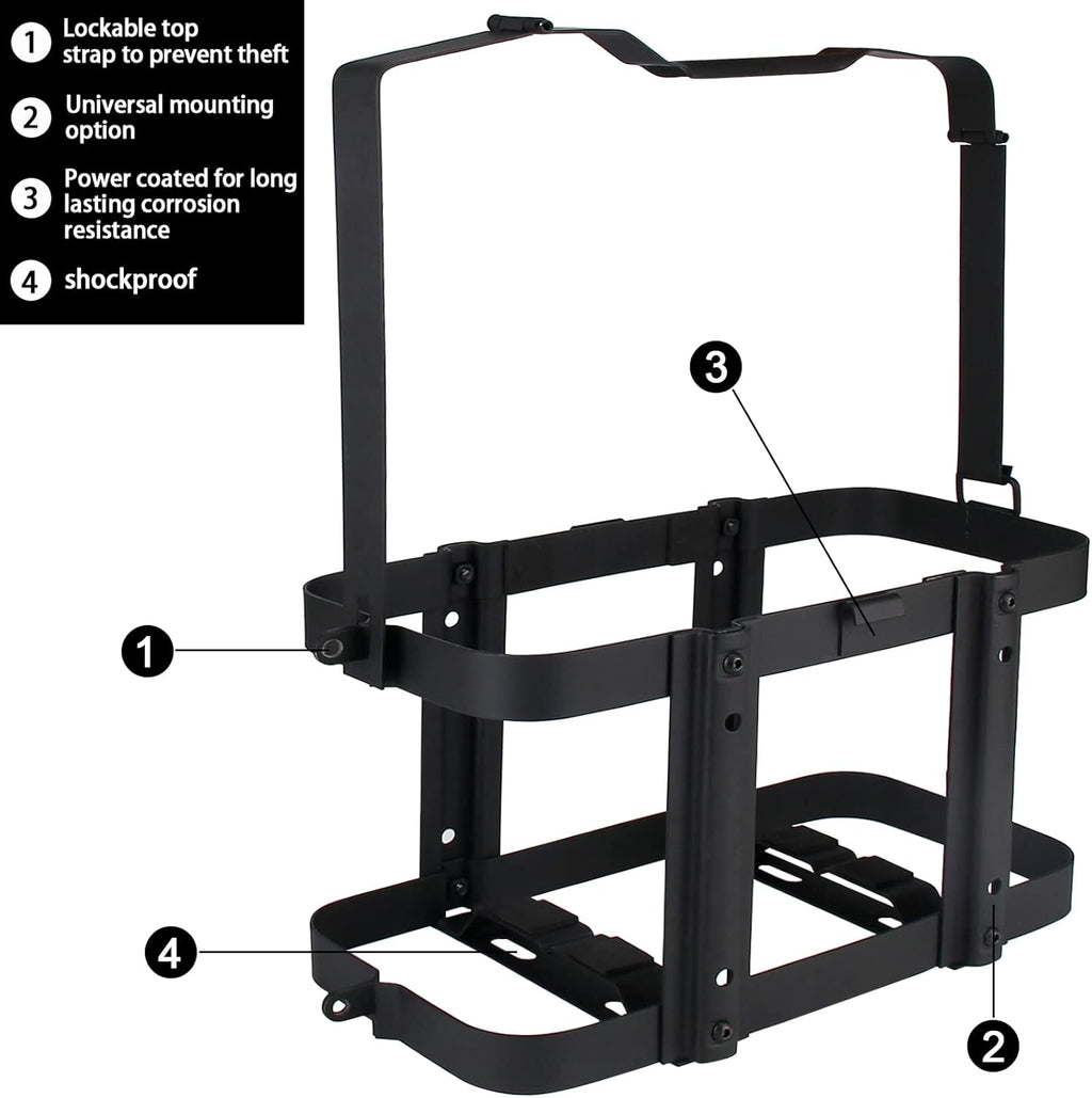 Black Lockable Gas Can Holder Pack of 2 N398509