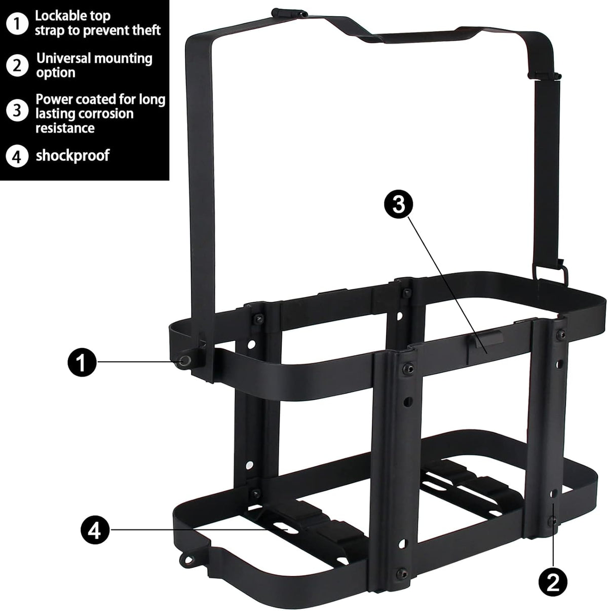 Black Lockable Gas Can Holder Pack of 2 N398509