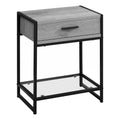 Gray and Black Rectangular Accent Table with Tempered Glass J506838