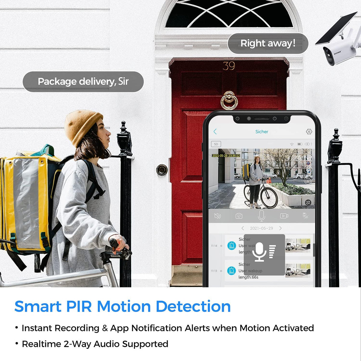 Wi-Fi Solar Rechargeable Battery Wireless Security Camera L91759