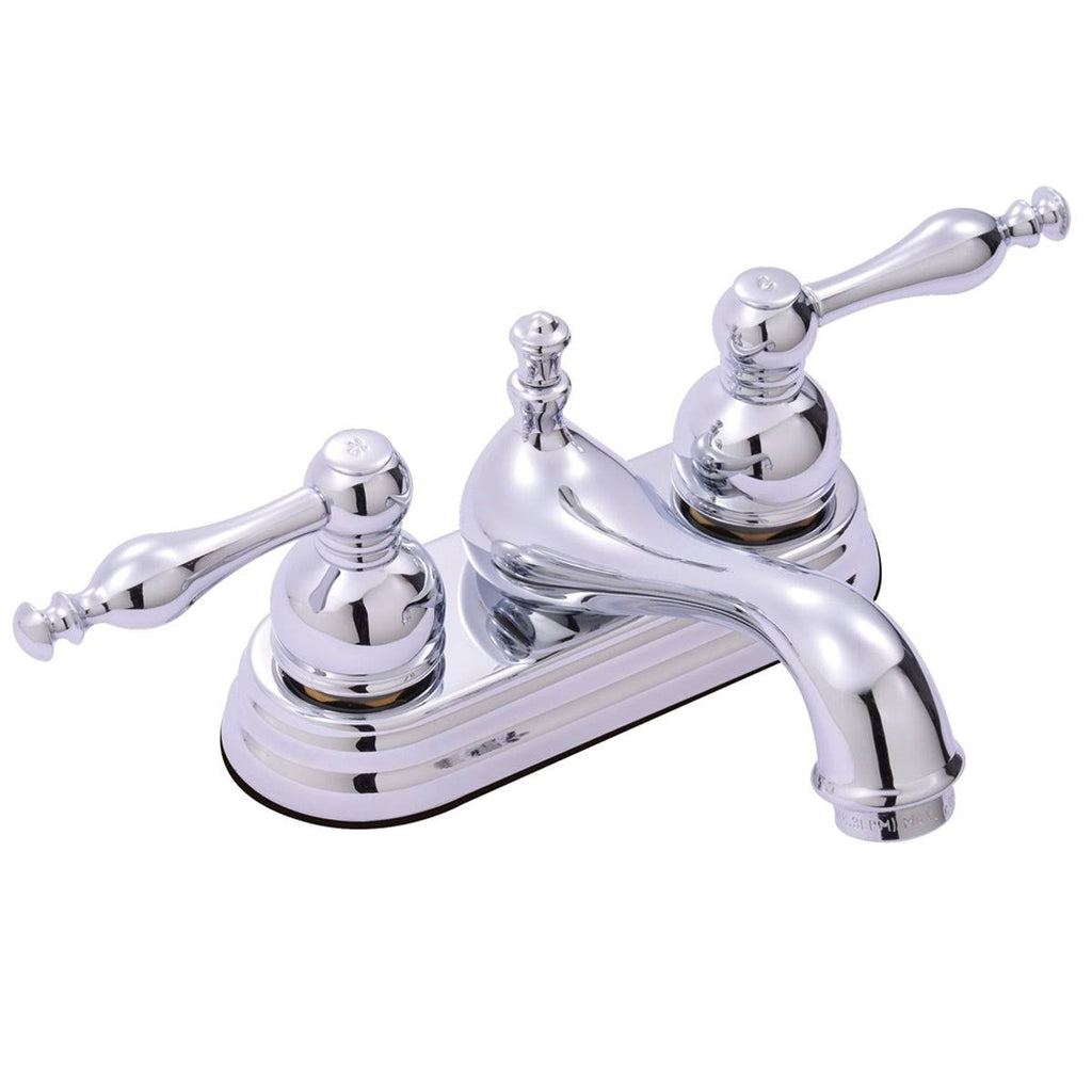 Chrome Two-Handle Centerset Lavatory Faucet with Pop-Up N20584