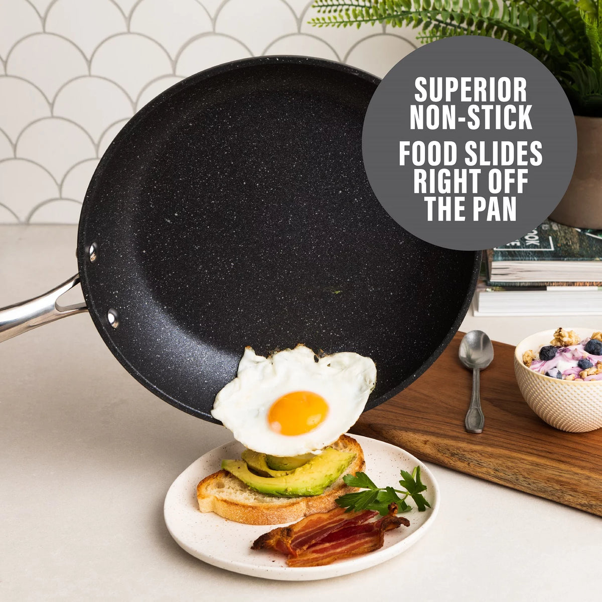 15 Piece Non-stick Black Pots and Pans Cookware Set Q12114
