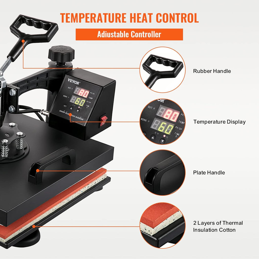 8 in 1 15x15 360° Swing Away Heat Press Machine M1233