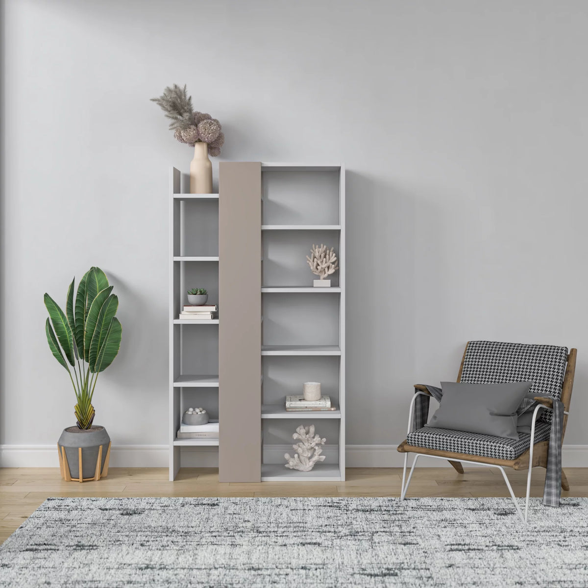 White Light Mocha Modern Bookcase U402368