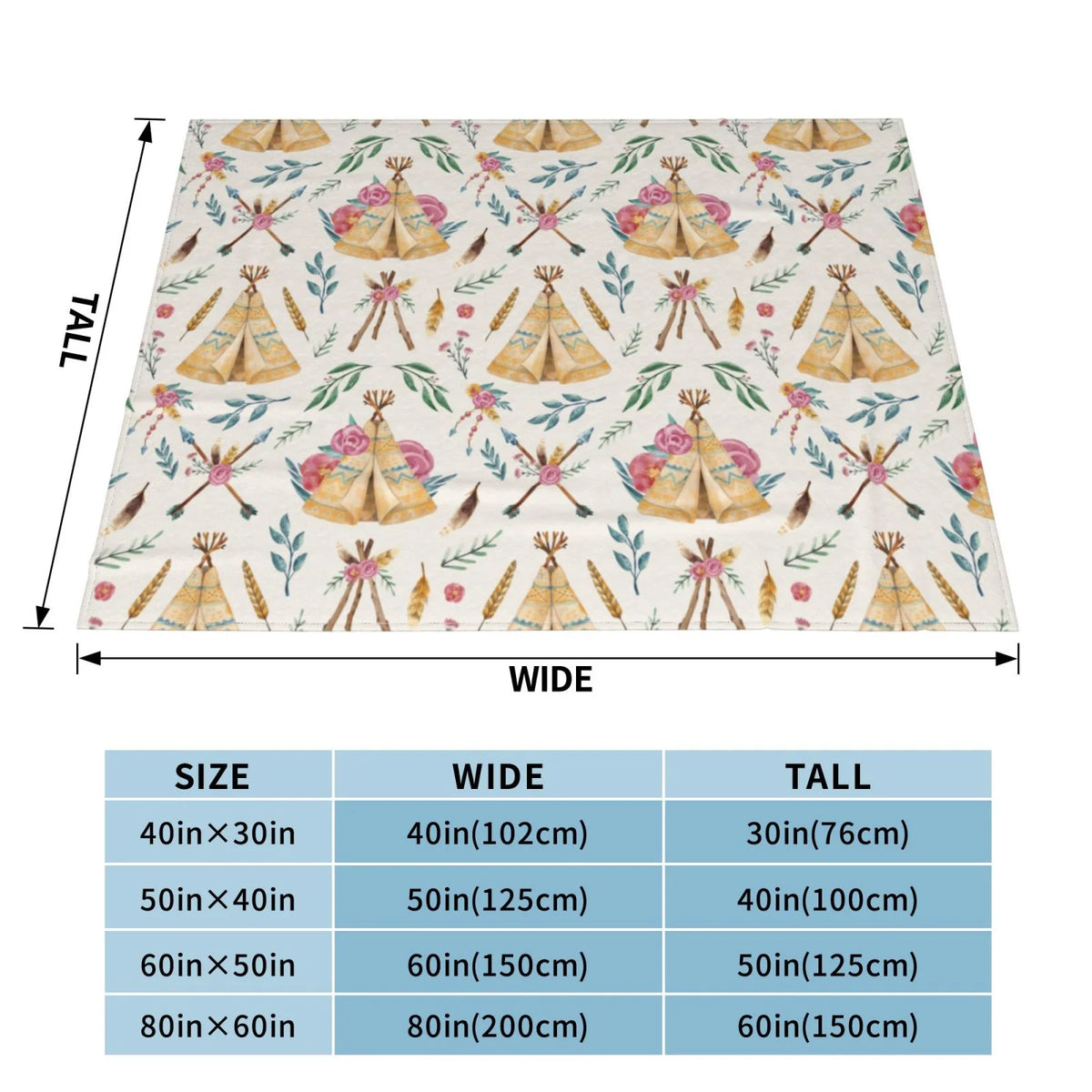 Flannel Throw Blanket 50 x 40 inches H22331