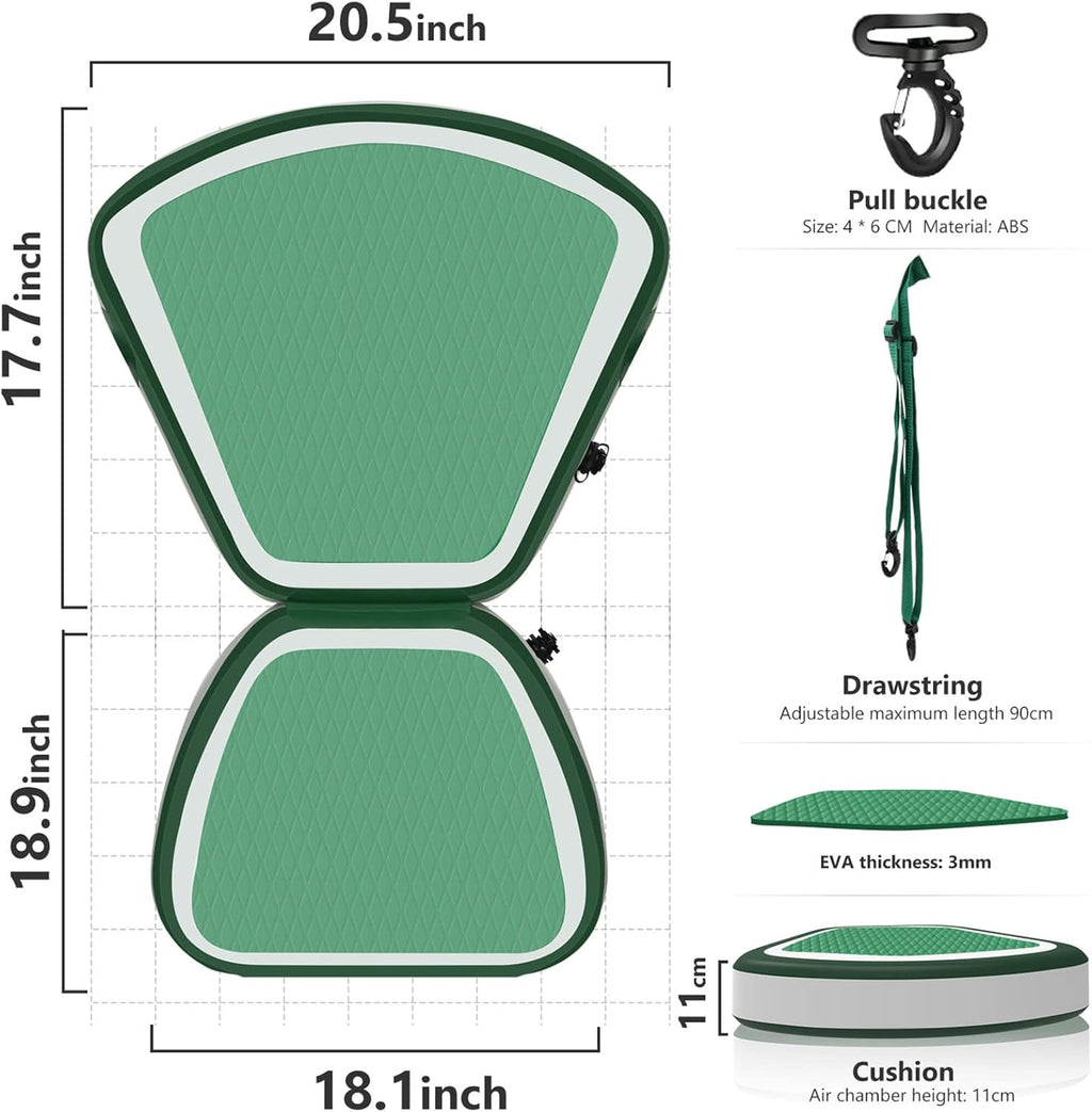 Inflatable Detachable Kayak Seat with Adjustable Straps, Pack of 2 E885