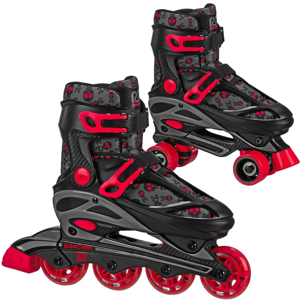 Boys 2-in-1 Roller/Inline Skates Black/Green Z33370