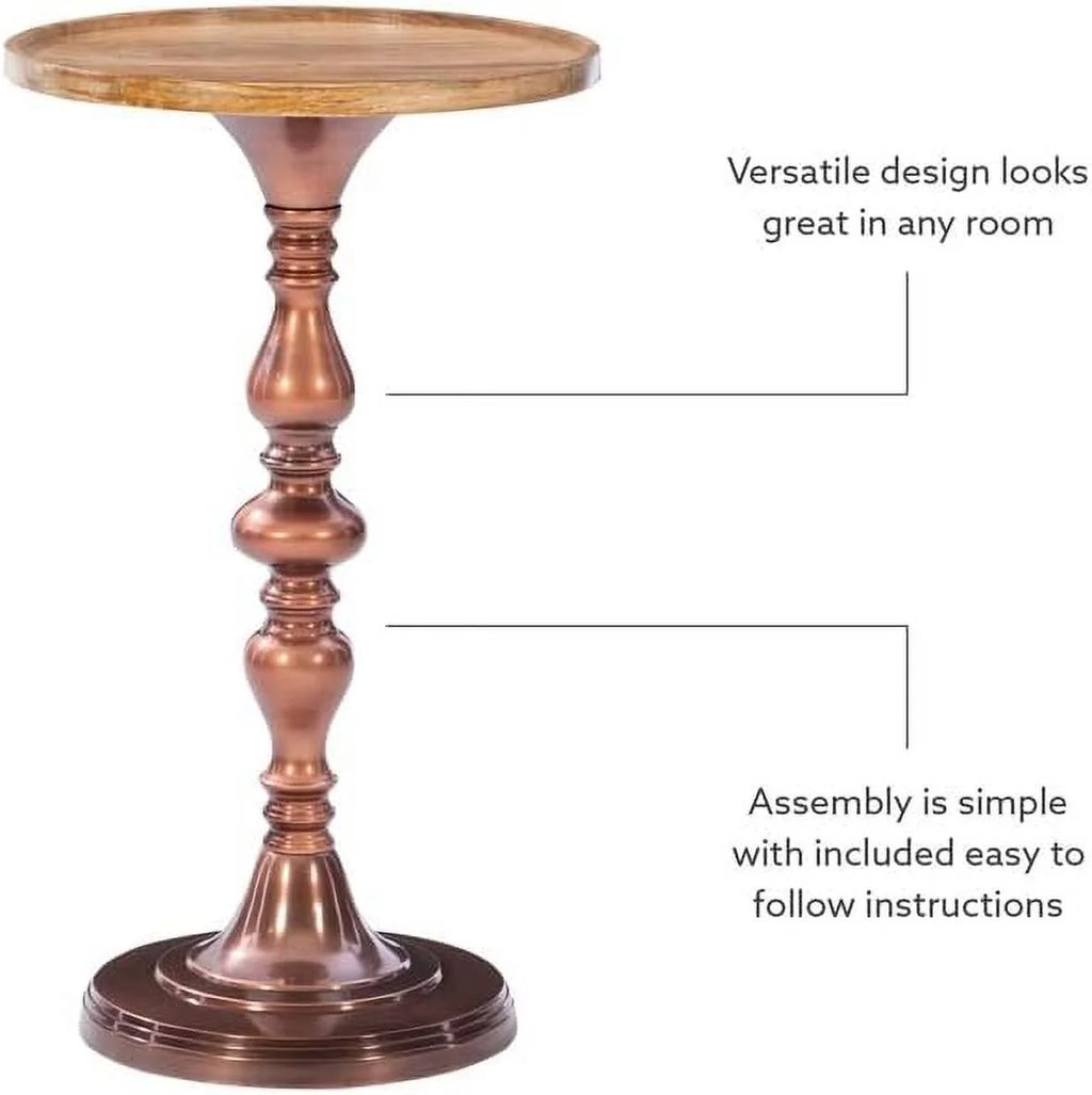 Wood And Aluminum Side Table F75583