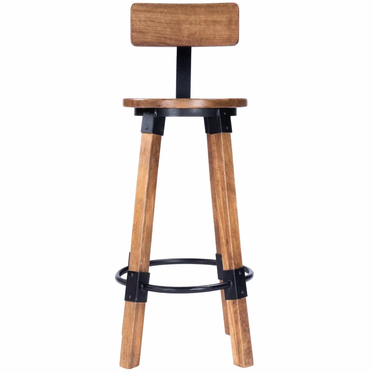 Beige Mango Wood & Metal Bar Stool O494