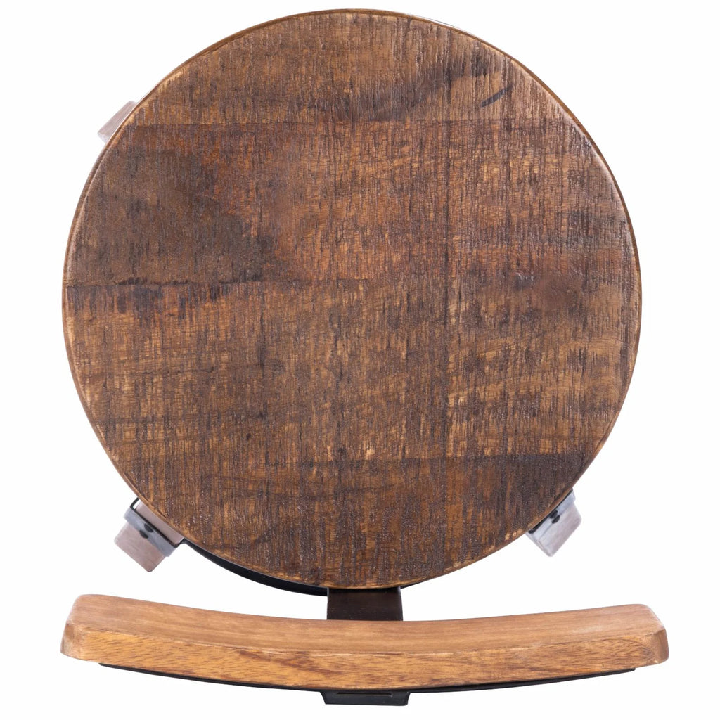 Beige Mango Wood & Metal Bar Stool O494