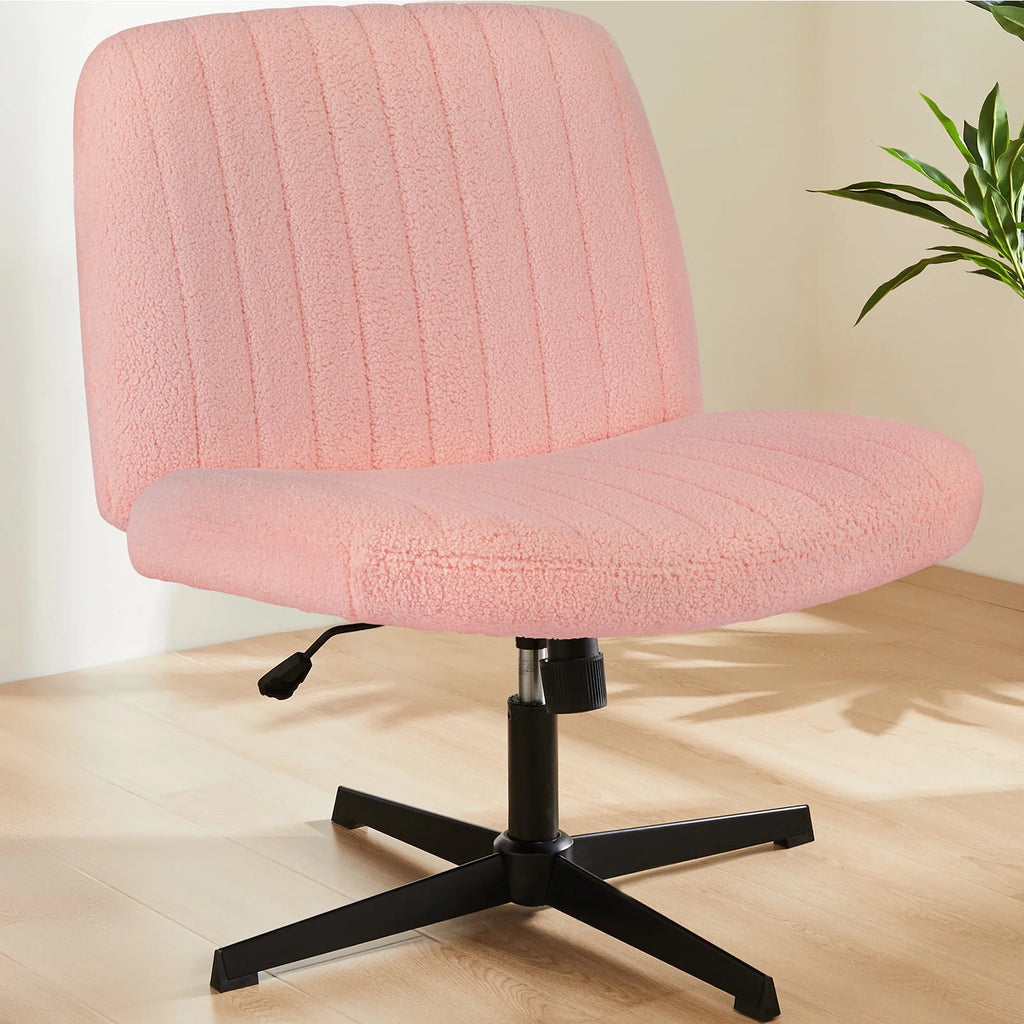 Armless Criss Cross Legged Adjustable Swivel Padded Fabric Office Chair D484162