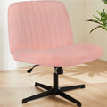 Armless Criss Cross Legged Adjustable Swivel Padded Fabric Office Chair D484162