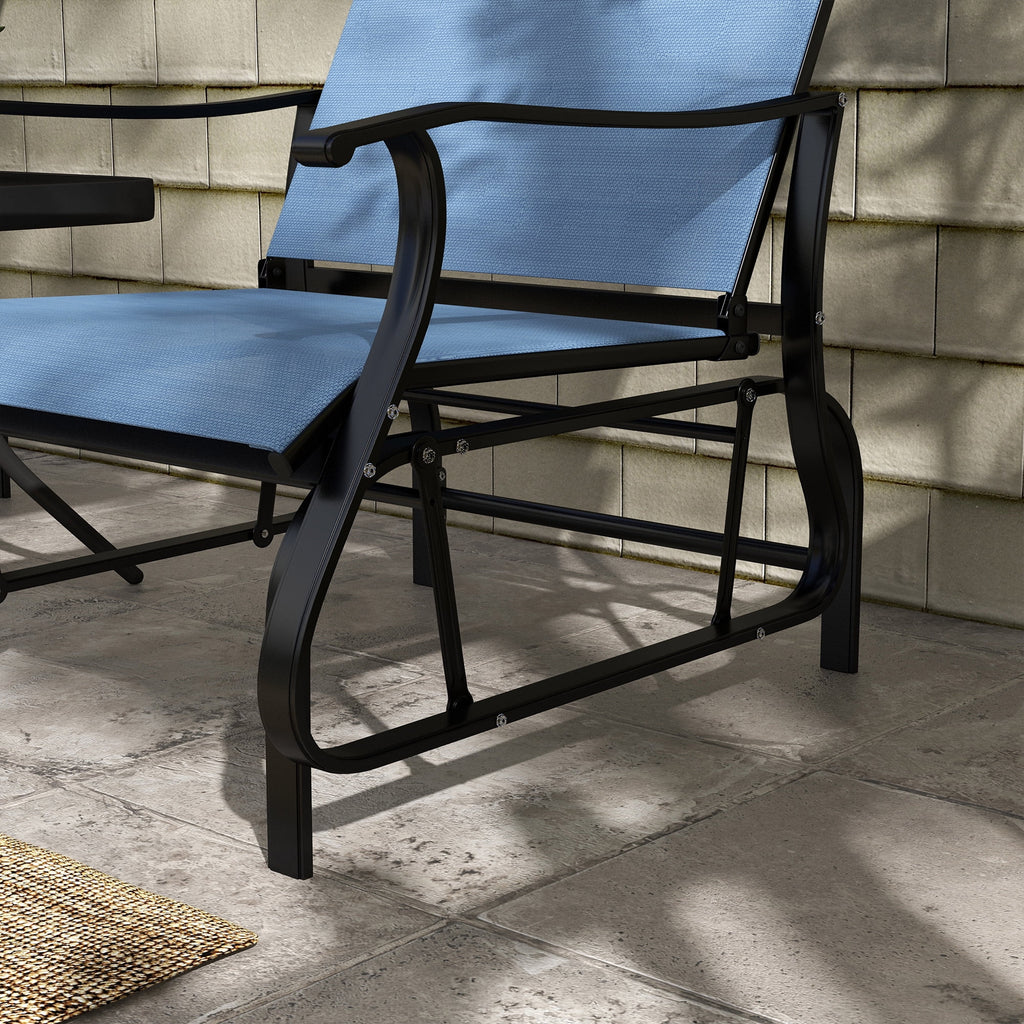 Light Blue 3-Piece Outdoor Gliders Set with Steel Frame N523896