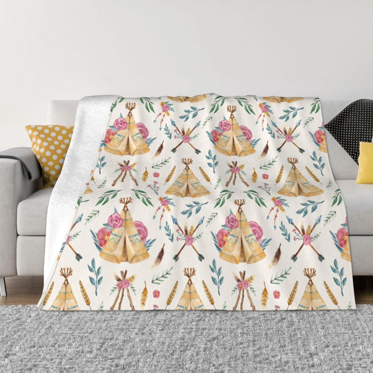 Flannel Throw Blanket 50 x 40 inches H22331