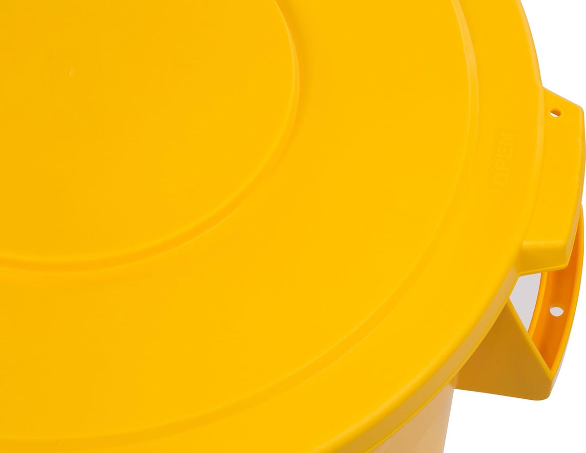 Yellow Polyethylene Round Lid, 24 Diameter x 2.13 Height, Pack of 2 C3561
