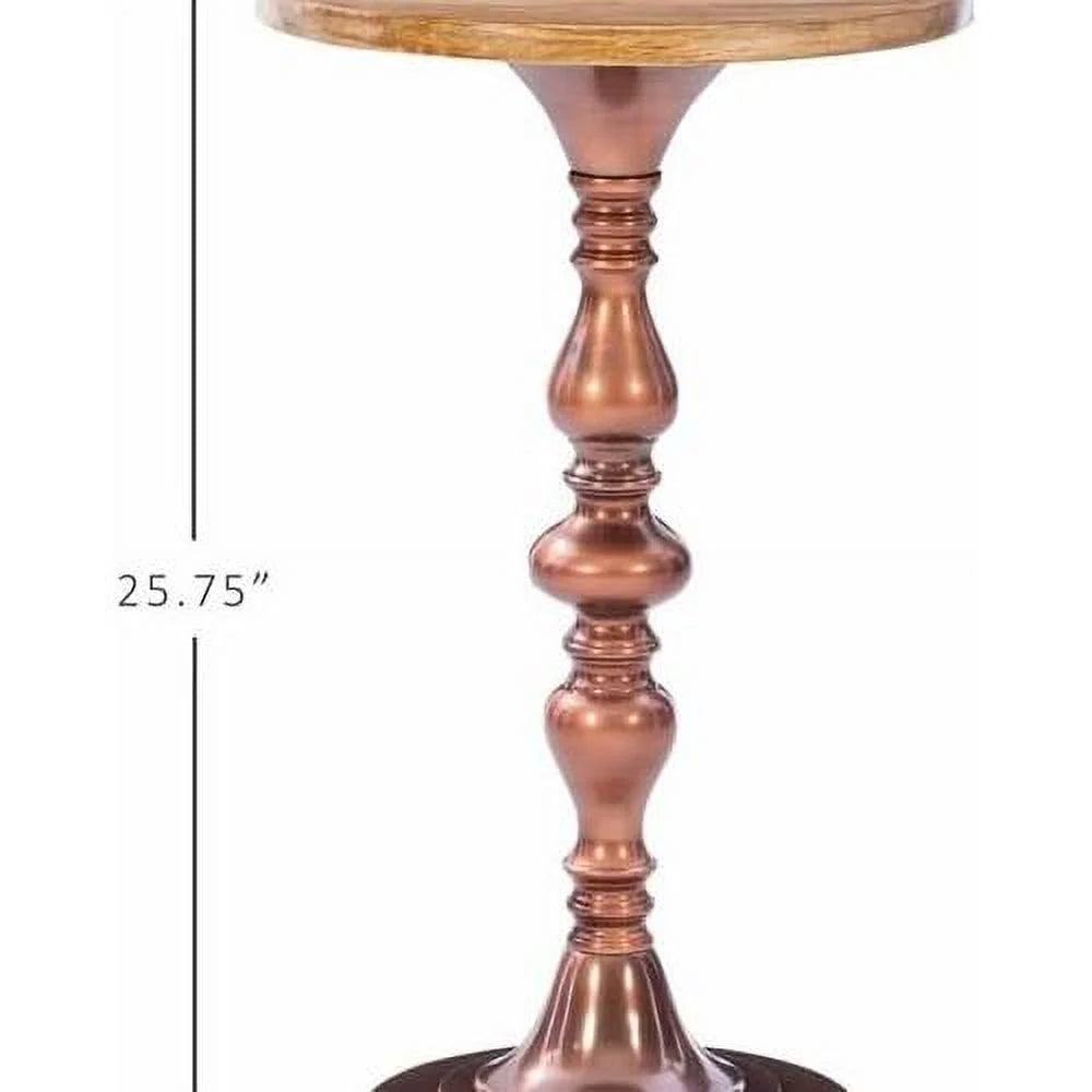 Wood And Aluminum Side Table F75583