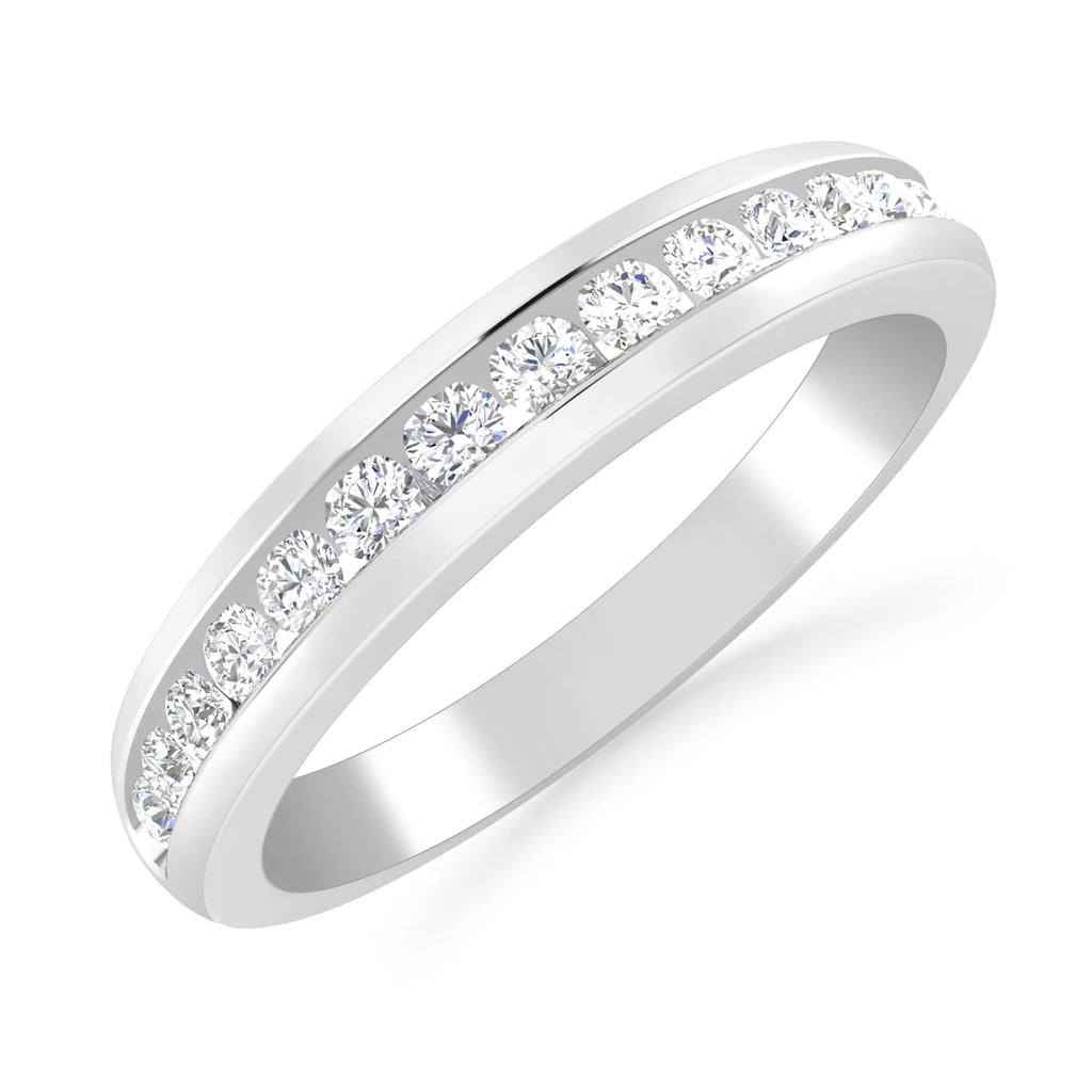 14K White Gold Diamond Stackable Band T572