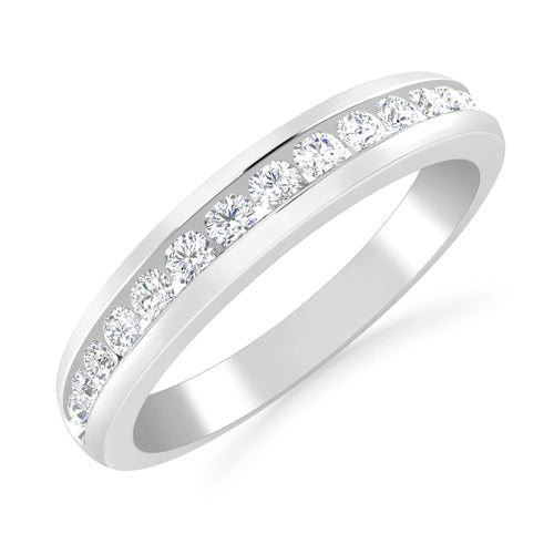 14K White Gold Diamond Stackable Band T572