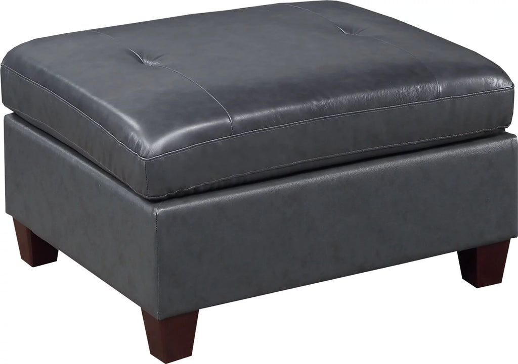 Genuine Leather Tufted Ottoman Q14770