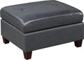 Genuine Leather Tufted Ottoman Q14770