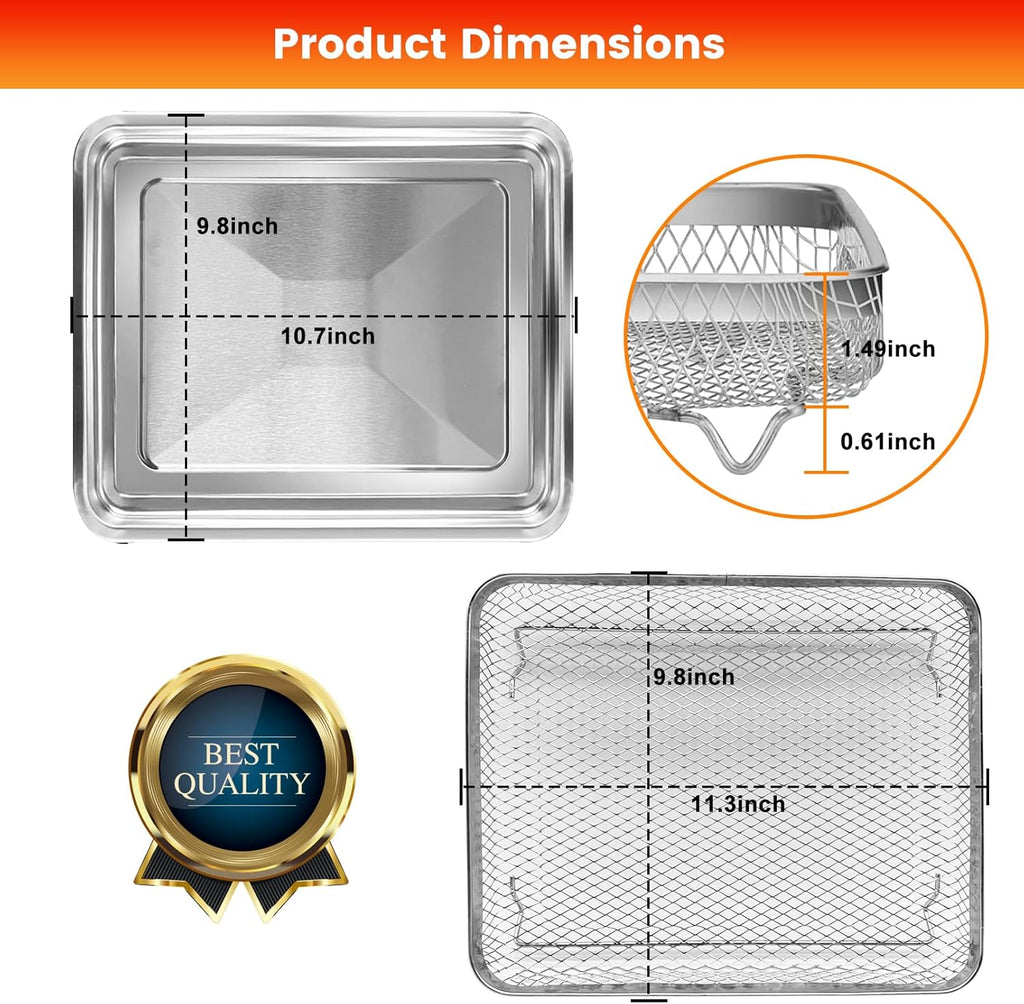 10.7 * 9.8'' Non-stick Stainless Steel Air Fryer Basket H450119