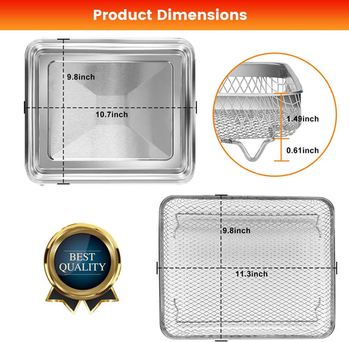 10.7 * 9.8'' Non-stick Stainless Steel Air Fryer Basket H450119