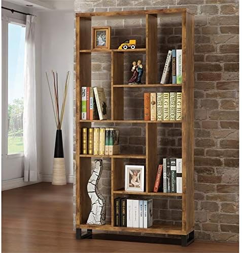 Modern Bookcase in Antique Nutmeg and Black Z21481