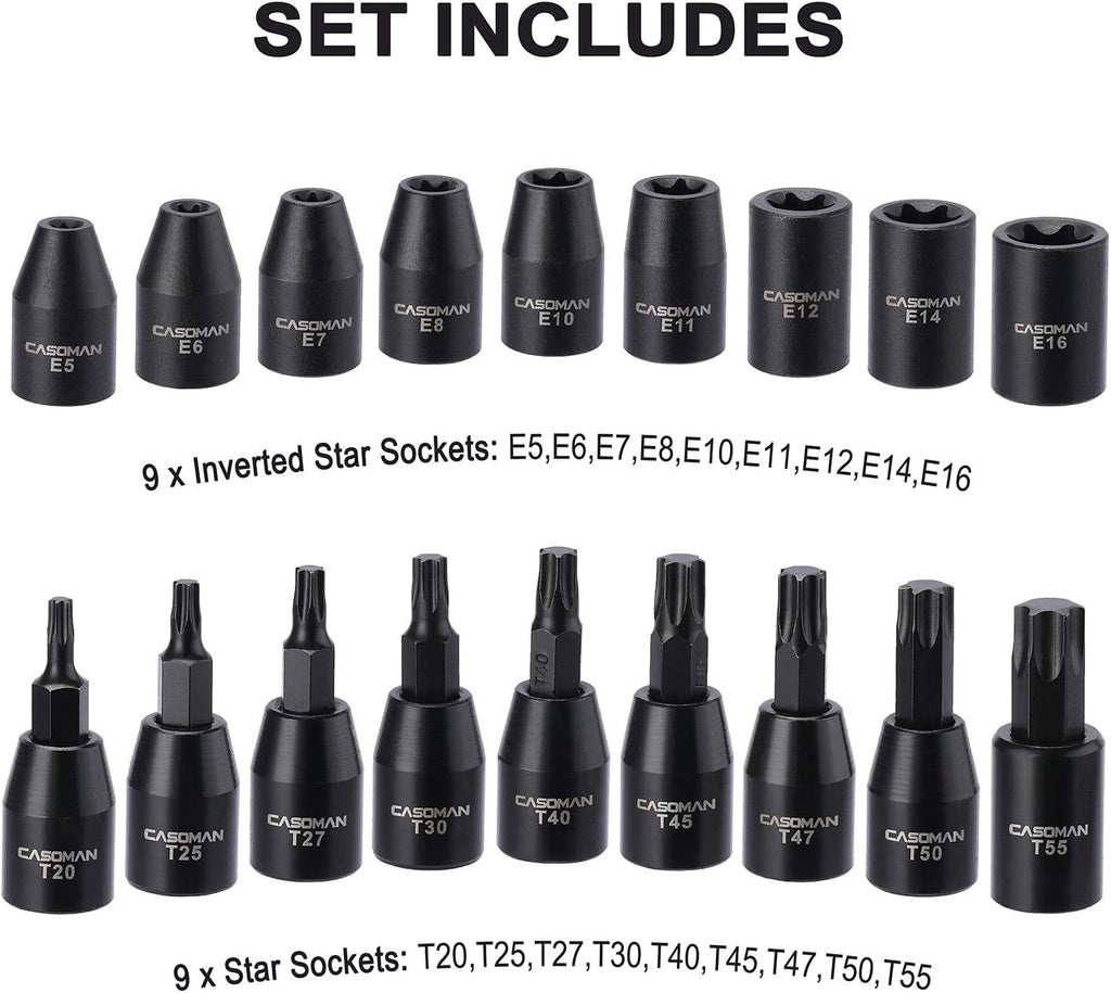 87 Pcs 3/8 Drive Impact Socket Set SAE & Metric CR-MO Steel R4279