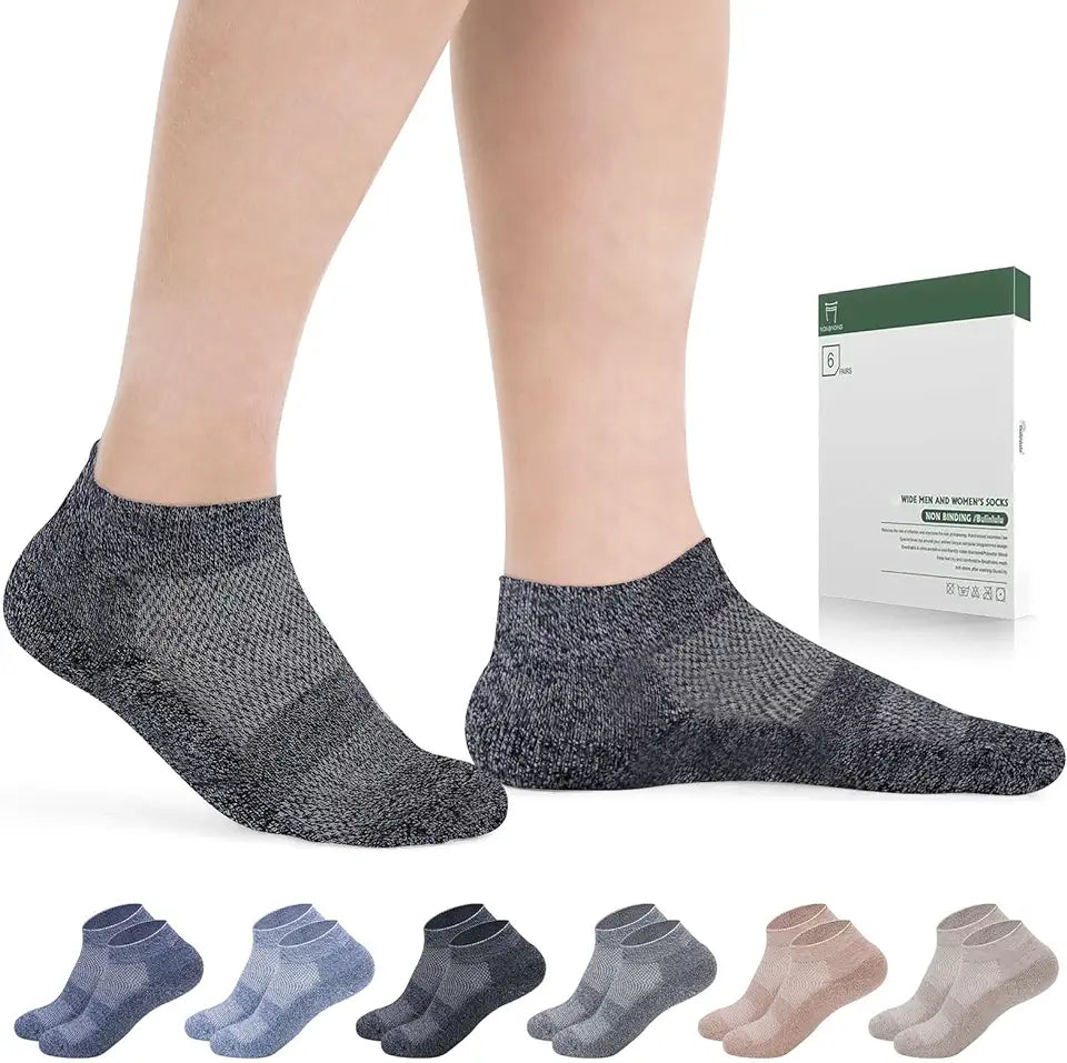 6 Pairs Low Cut Non Binding Ankle Seamless Diabetic Socks F868