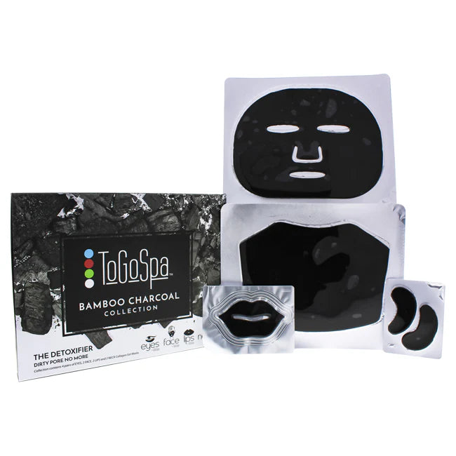 4 Pc Kit Bamboo Charcoal Eye Lip Neck Face Mask V7035