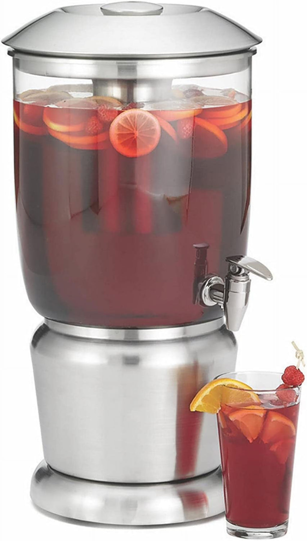 Gallon Drink Dispenser with Fruit Infuser & Stand, Tritan Stainless Steel Y2474