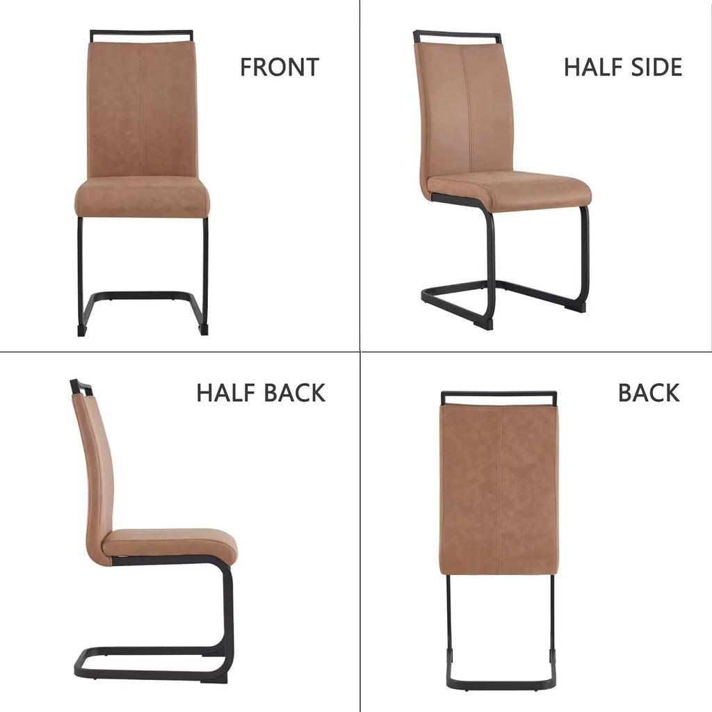 Soft Fabric Dining Chairs Set of 6 with Padded Seat Y58632