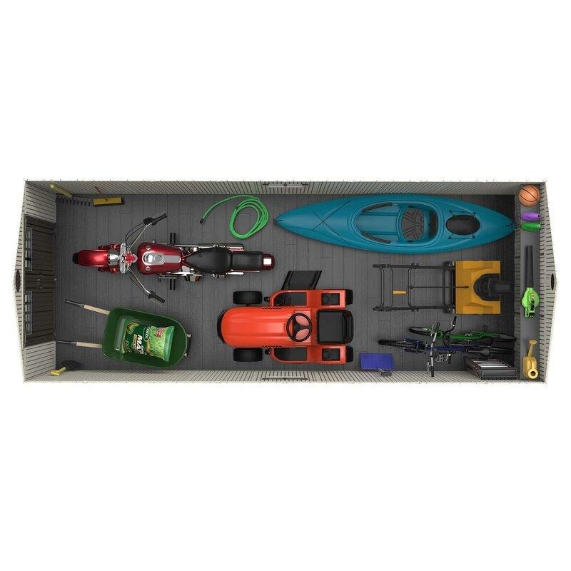 8 ft. W x 20 ft. D Plastic Storage Shed B434