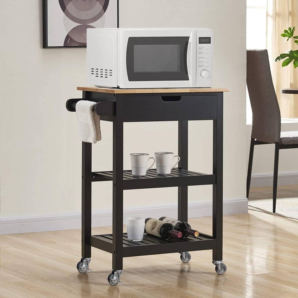 White Rolling Kitchen Cart with Wheels T93113