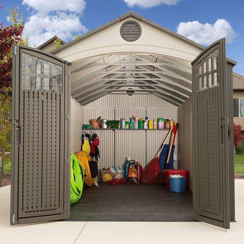 8 ft. W x 20 ft. D Plastic Storage Shed B434