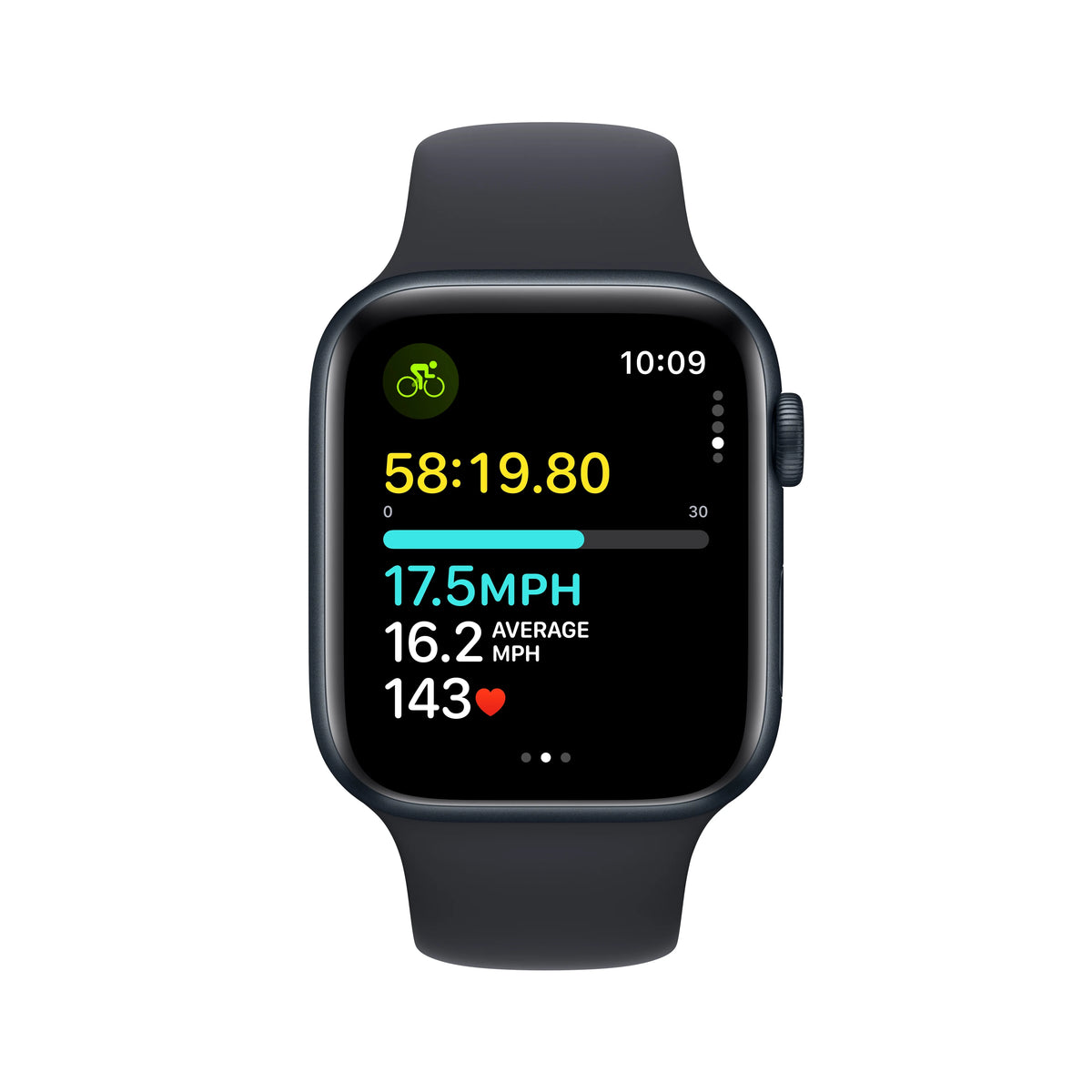 Midnight Aluminum Case Apple Watch SE GPS 44mm with Midnight Sport Band W801