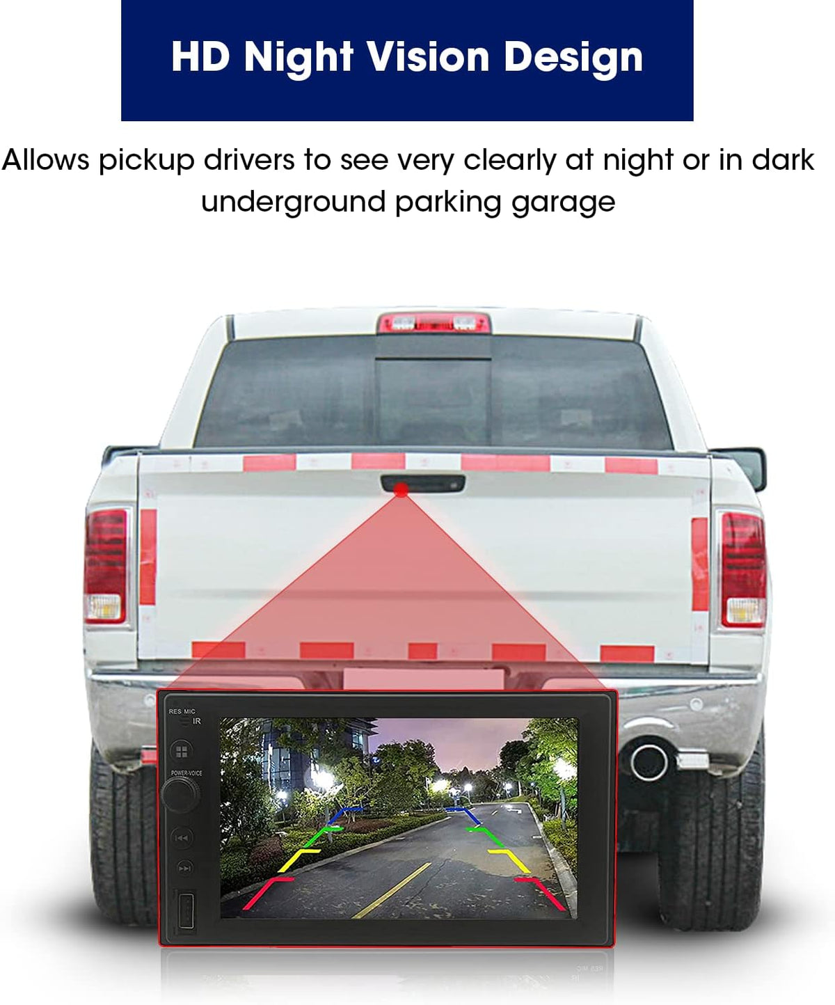 Aftermarket Backup Camera with Tailgate Handle for Dodge Ram 1500 2500 3500 (RCA Connector) J4533